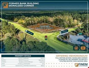 1.14 Signalized Corner Redevelopment Site | Former 1,900 SF Regions Bank