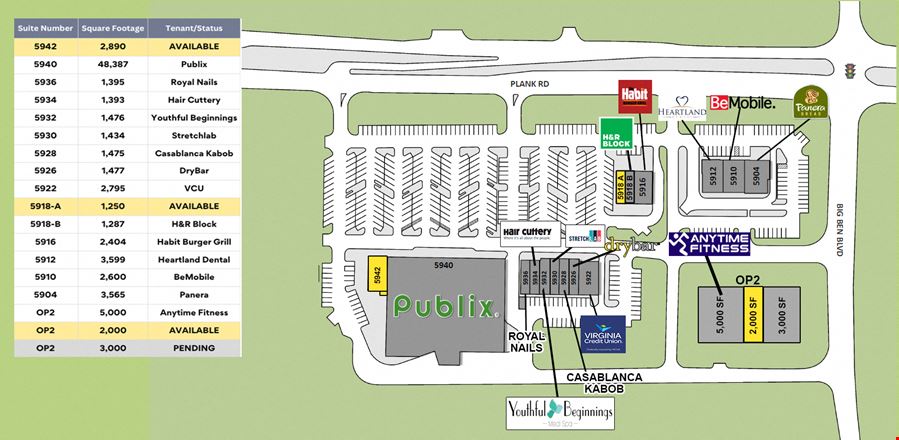 Preview of Retail space for Rent at 5980 Plank Rd
