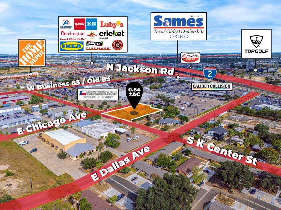 0.64 ± AC | Redevelopment Opportunity | Zoned C-3 | McAllen, TX