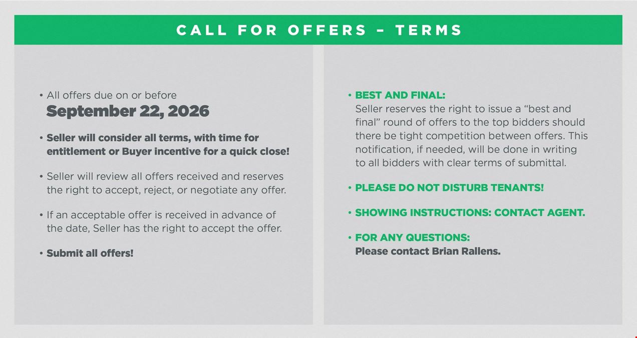 CALL FOR OFFERS AND REDUCED PRICE!!! OFFERS DUE 9/22/26 | RESIDENTIAL DEVELOPMENT LAND