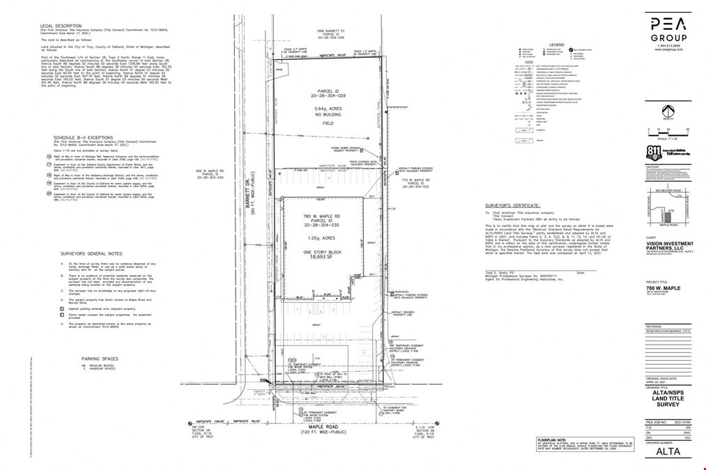 780 W. Maple Road & 0.64 AC Barrett Street