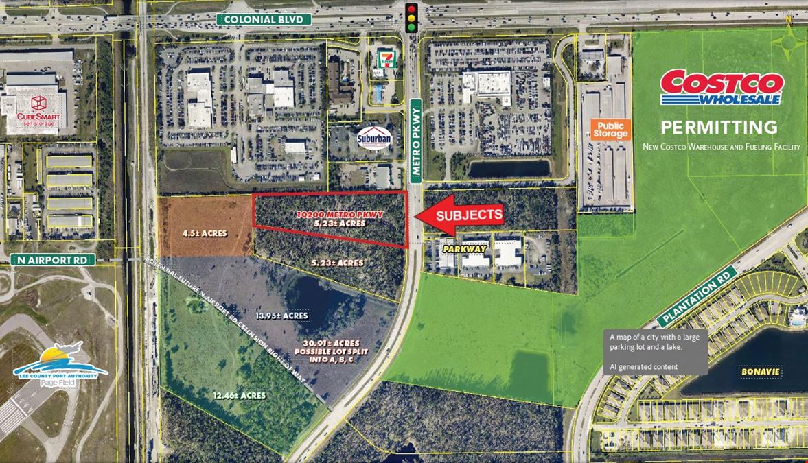 5+ Acres Commercial Intensive, across future Costco