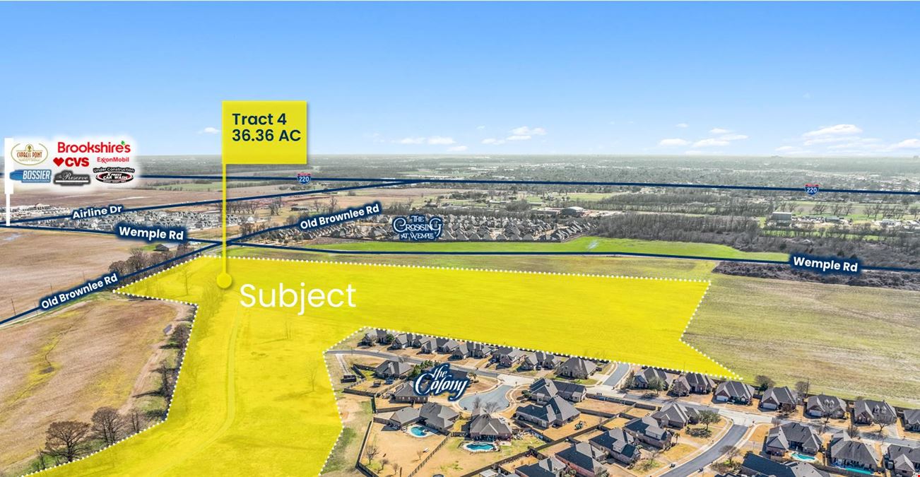 Versatile Land Tracts for Development in N Bossier- Wemple, Old Brownlee, Benton Rd