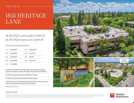 Preview of Office space for Rent at 1851 Heritage Lane