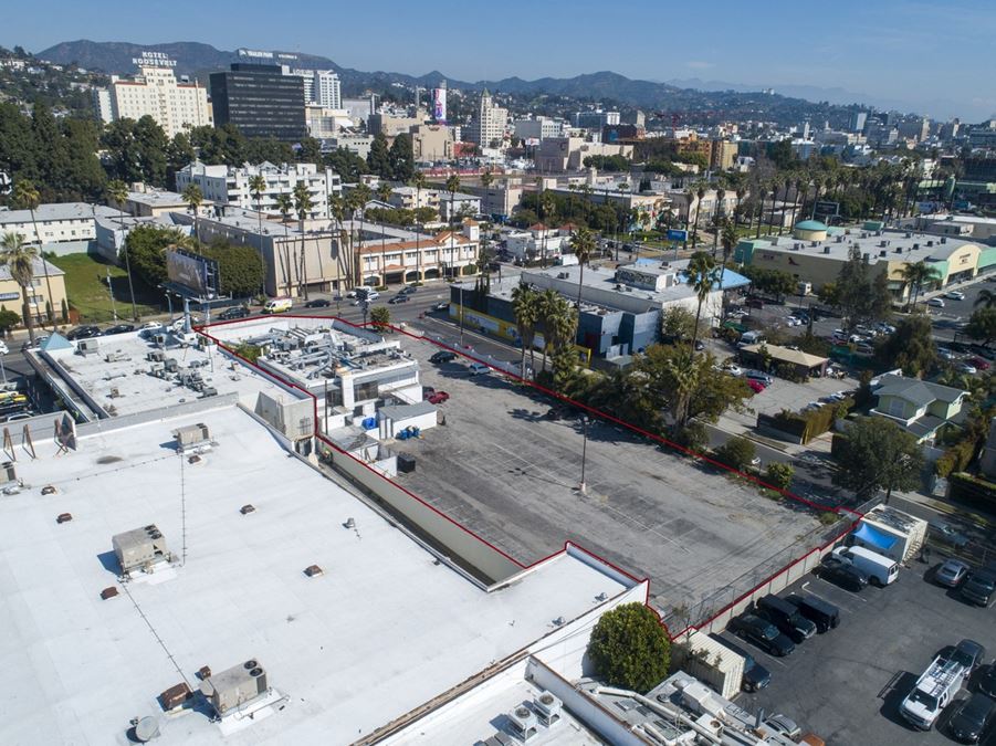 ±33,520 SF Commercial/ Redevelopment Corner Lot on Sunset Blvd in Hollywood, California.