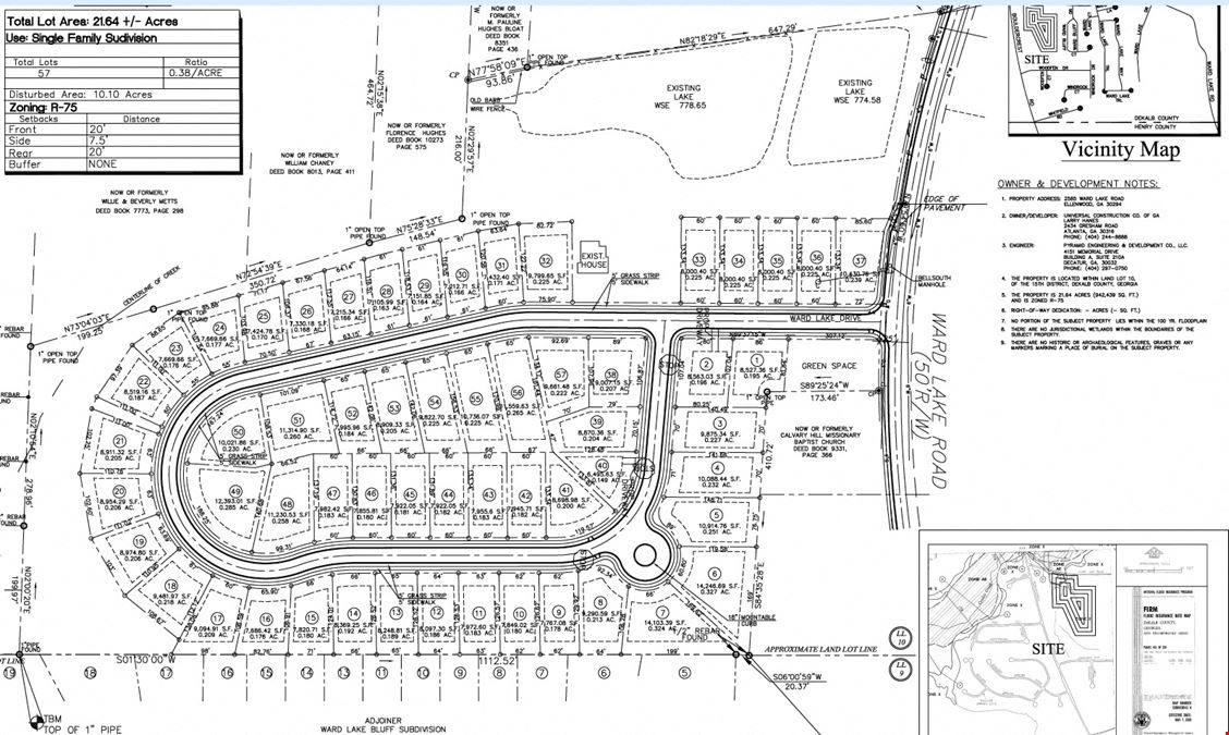 21.64± Acres | Prelim 57-Lot Concept