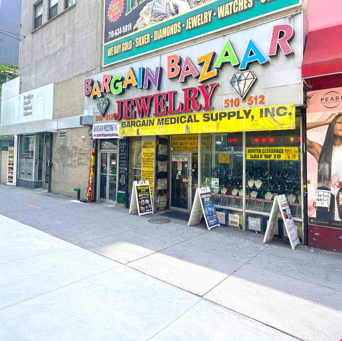 800 - 1,600 SF | 510 Fulton Street | Rare Retail Storefront at the Heart of Fulton Mall for Sublease