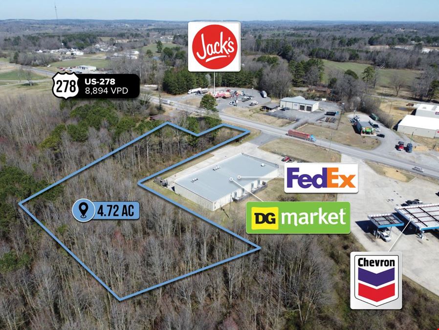 $1 Auction – 4.7 Acre Parcel | 8K VPD | Between Huntsville & Birmingham