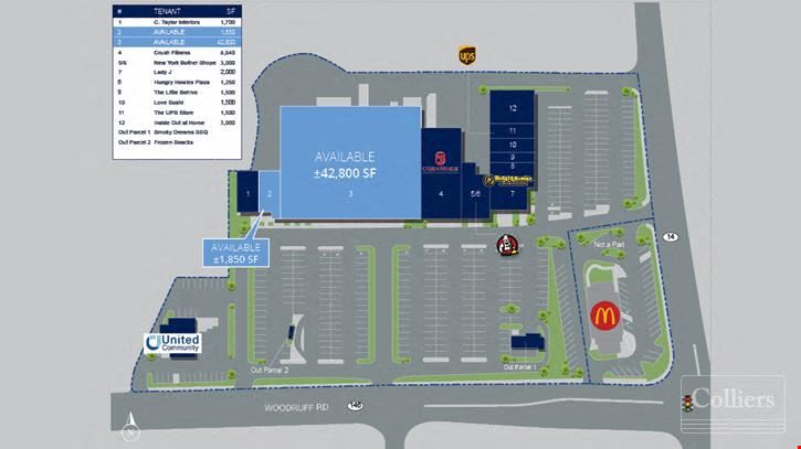 ±42,800 SF Anchor Suite Available | Rare Opportunity on Woodruff Road’s Busiest Intersection