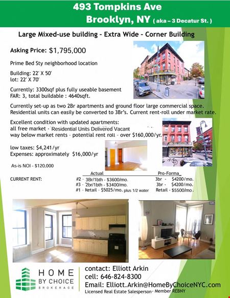Preview of Mixed Use space for Sale at 493 Tompkins Ave