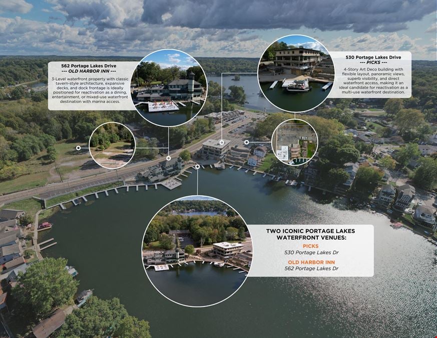 Portage Lakes Waterfront Reactivation | 3.4 Acres, 650+ Ft Frontage
