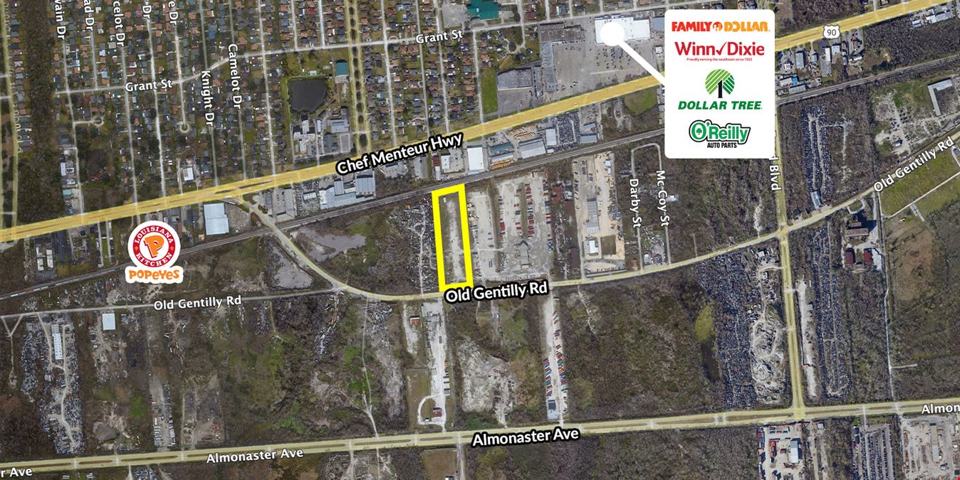 4.5-acre site available for lease on Old Gentilly Road
