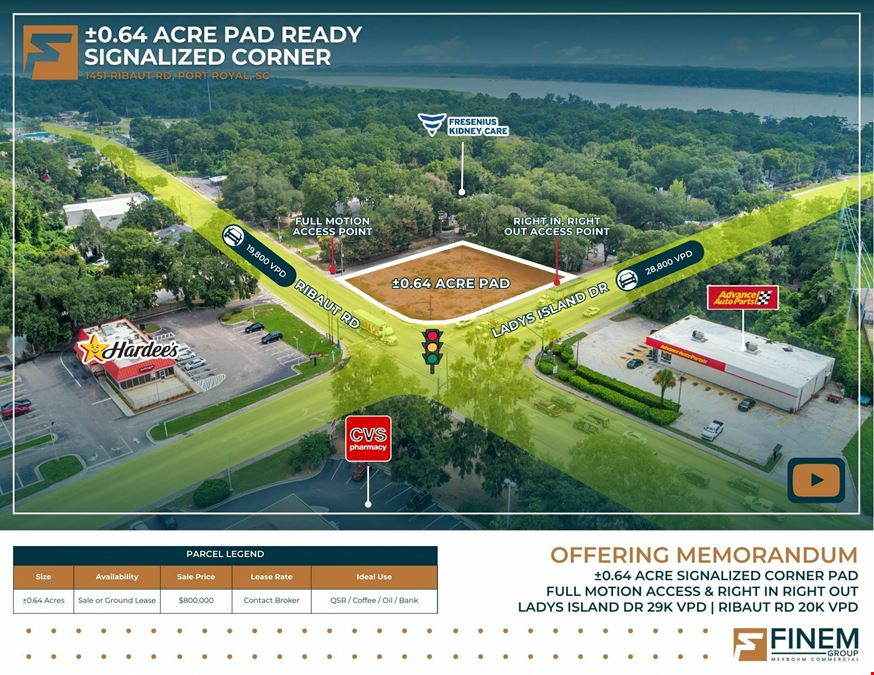 ±0.64 Acre Pad | Ready Signalized Corner