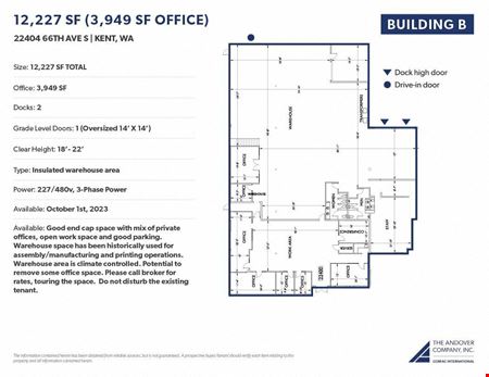 Preview of Industrial space for Rent at 22404 66th Ave S