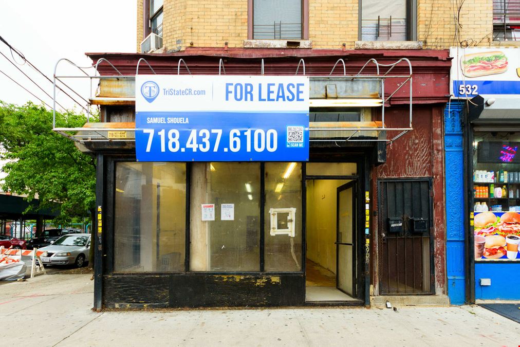 500 - 2,000 SF | 534 Sutter Avenue | East New York Vented Retail Spaces with Glass Frontage for Lease