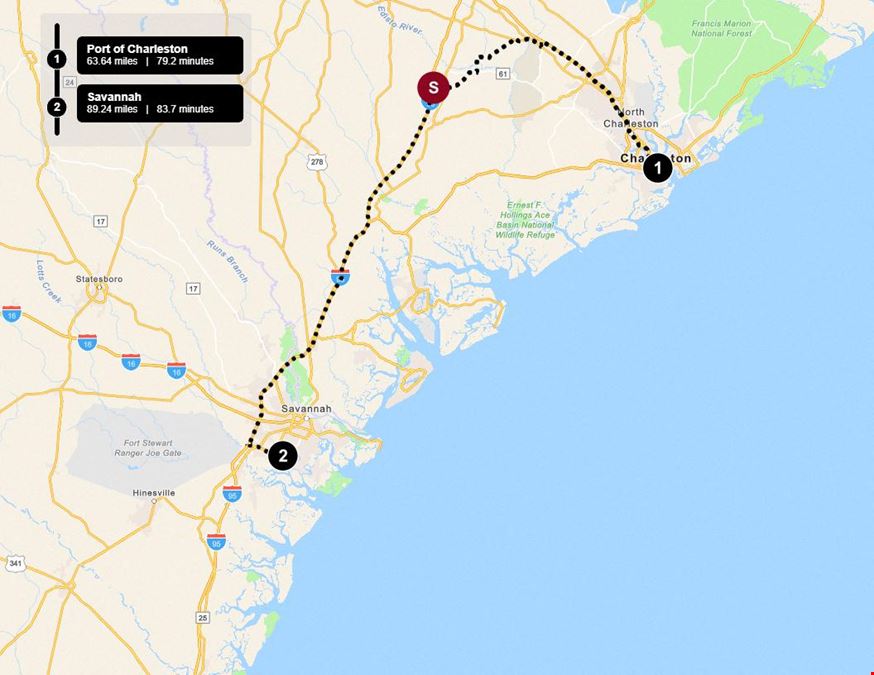 INTERSTATE 1-95 EXIT 62 | 11.37 AC MASSIVE IOS / TRUCKING INTERCHANGE SITE | OPPORTUNITY ZONE