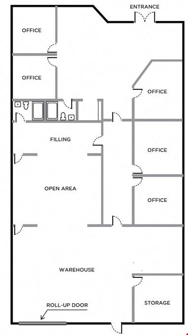 3,198 SQFT Office/warehouse drive-in door