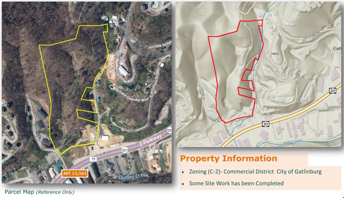 12 +/- acres East Parkway Gatlinburg