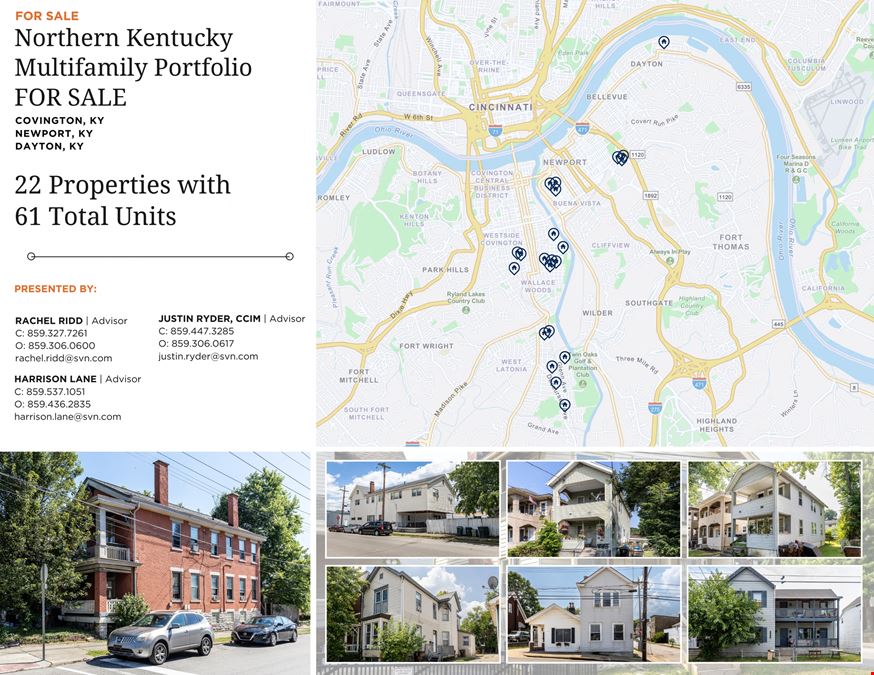 Northern KY Multifamily Portfolio For Sale - 22 Properties, 61 Units