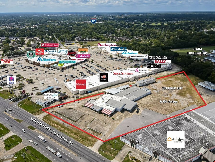 Over 6 Acres of High Traffic Retail Land with +/- 39,582 SF of Bldg.