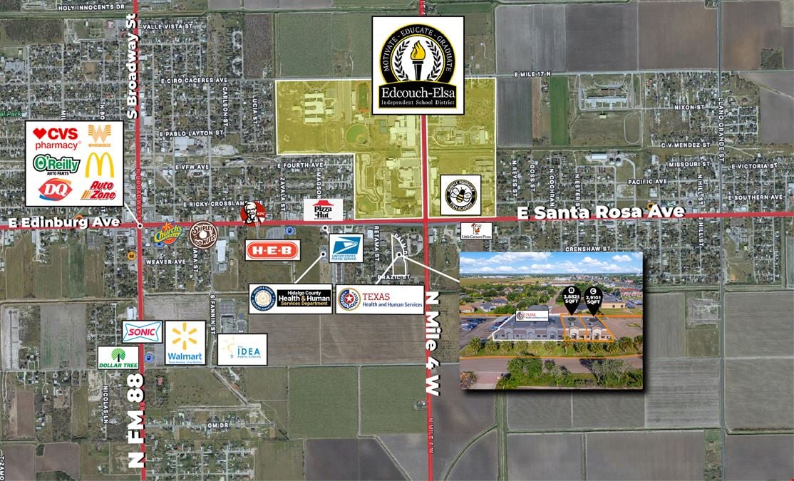 3,093-7,156± SQFT | Available for Lease | Flexible Layouts | All or Part | Elsa, TX
