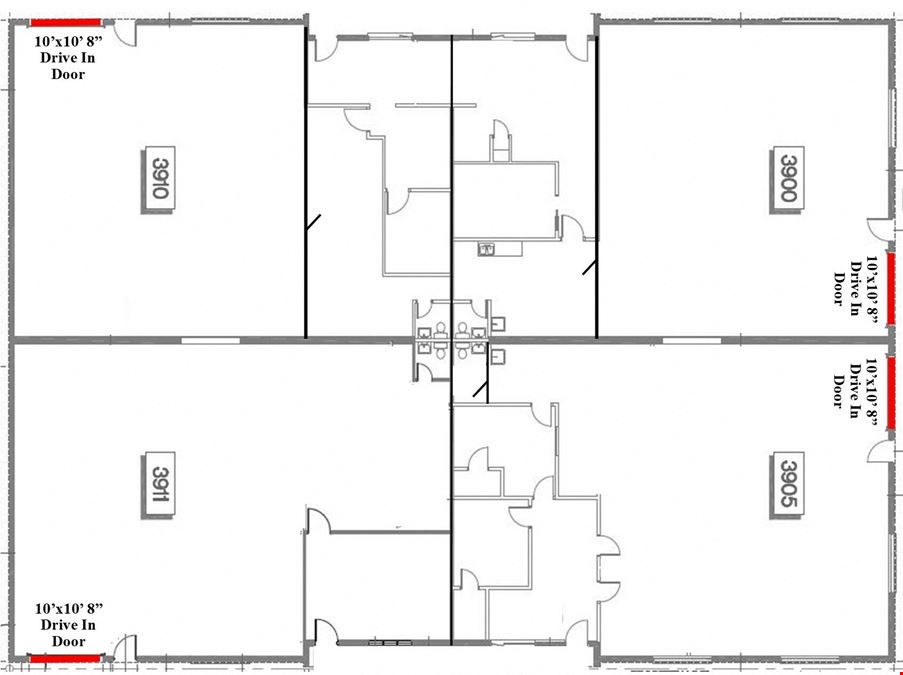 2,606 SF office/warehouse unit for lease
