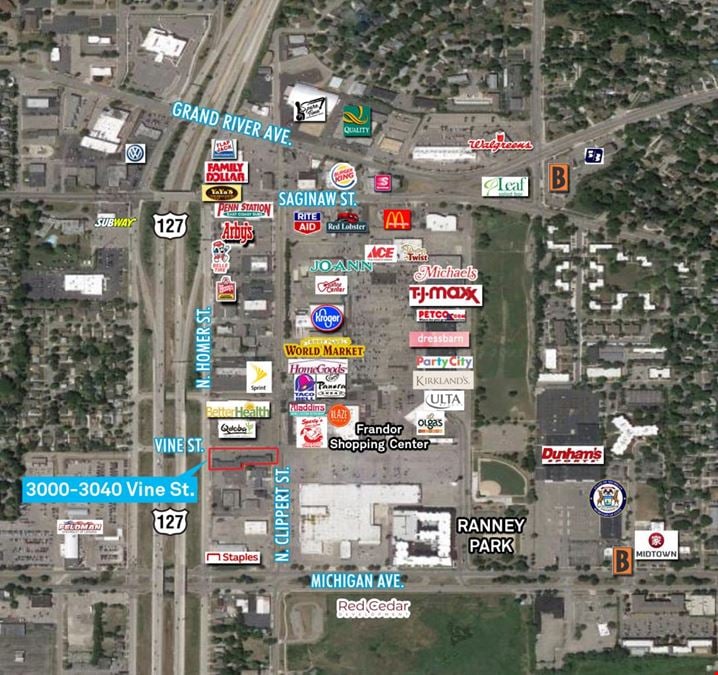 Across from Frandor Shopping Center Near I-496