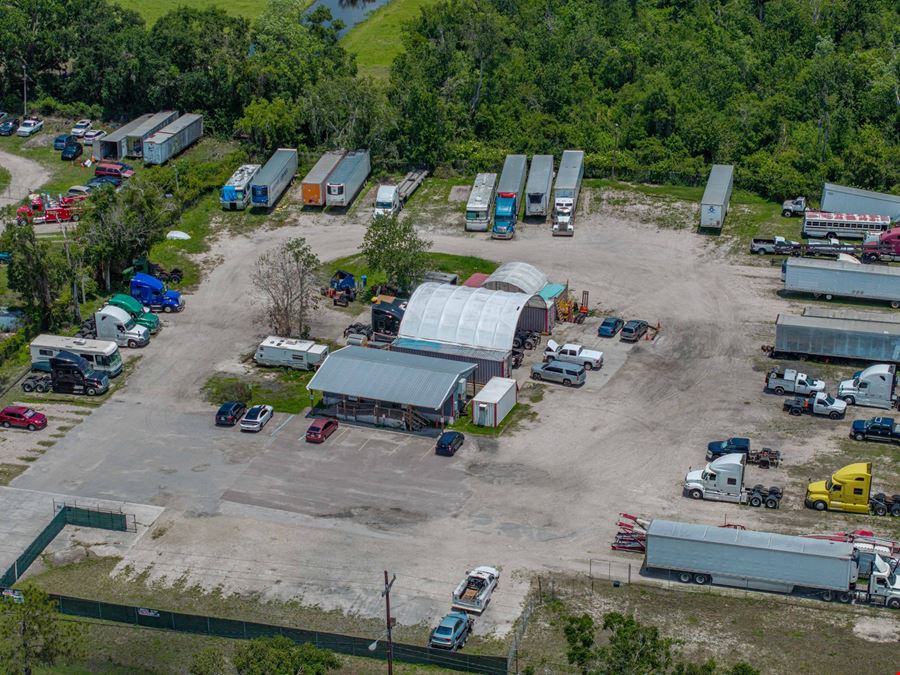 3 Acre Industrial Yard w/ Mobile Office & Canopy Covered Area