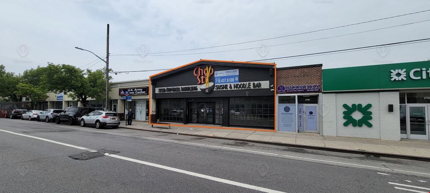 2,650 - 3,100 SF | 3790-3808 Nostrand Ave | Multiple Retail Spaces with 72 Ft of Frontage on Nostrand Ave for Lease