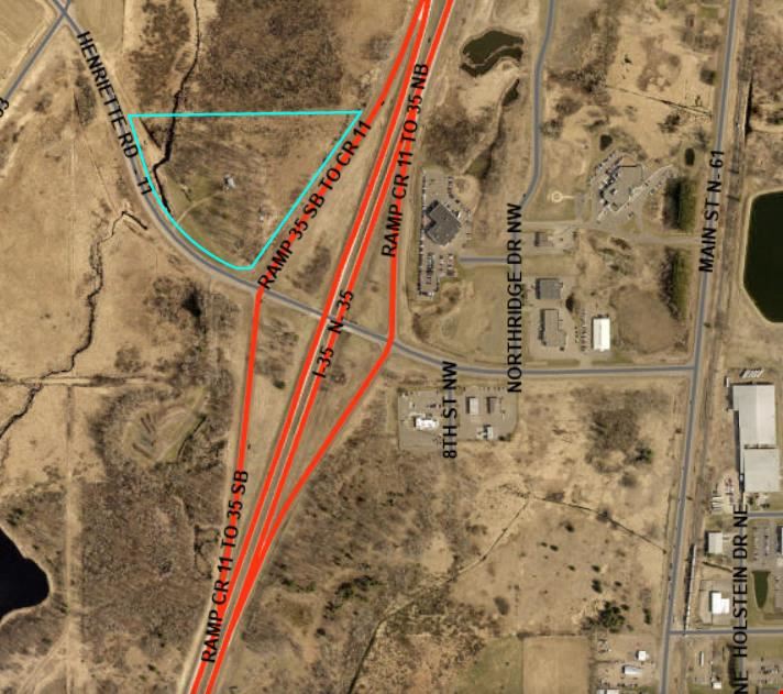 9.65 Acres of Commercial Property Land in Pine City