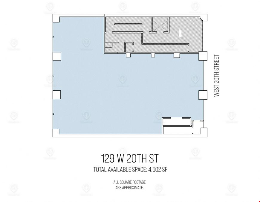 4,502 SF | 129 W 20th St | Ground + Lower Level Retail Space for Lease