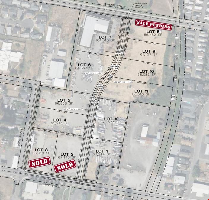 Industrial Lots in Wide Range of Sizes