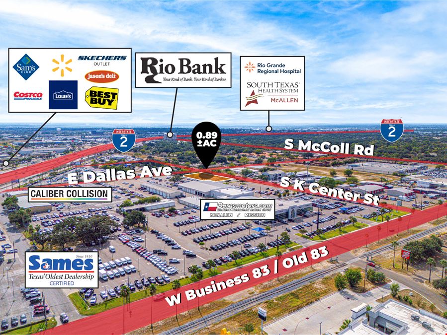 0.89 ± AC | Redevelopment Opportunity | Zoned C-3 | McAllen, TX