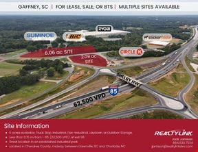 Multiple Sites Available at I-85 - Gaffney, SC