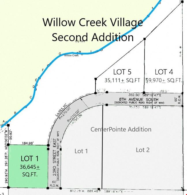 LOT 1 WILLOW CREEK VILLAGE 2ND ADDITION CITY LANDS 33-117-52