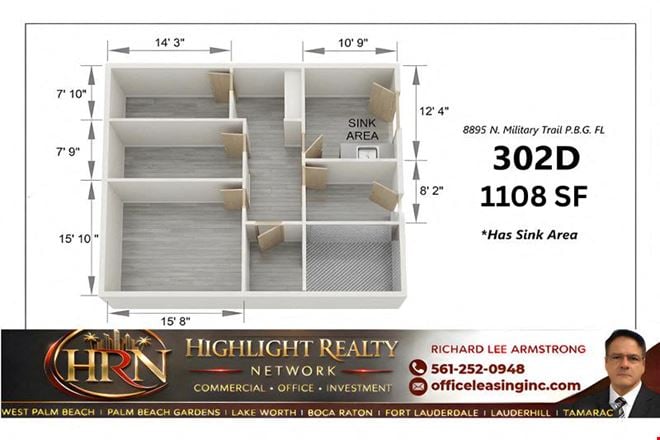 Preview of Office space for Rent at 8895 N Military Trl