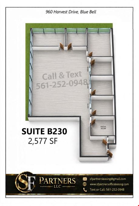 2577 SF Suite B230 Professional and Medical Office Space