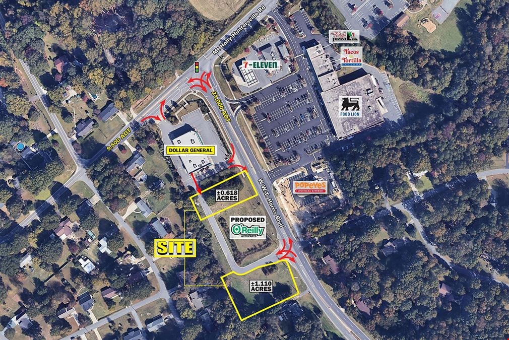  W WT Harris Blvd & Mt Holly-Huntersville Rd