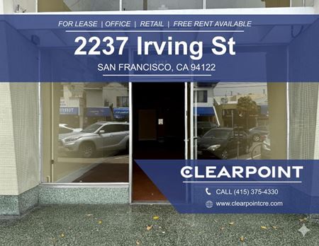 Preview of Retail space for Rent at 2237 Irving St