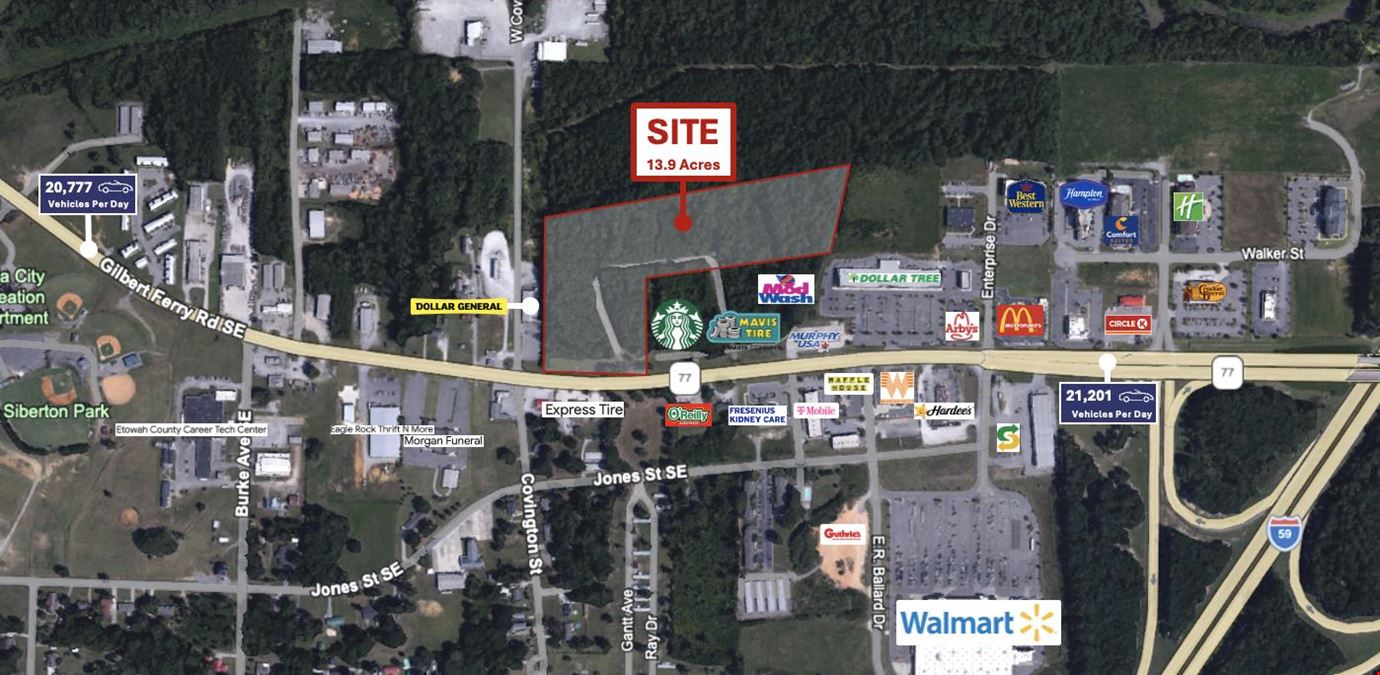 13.90 ACRES OF VACANT LAND ON GILBERT FERRY ROAD