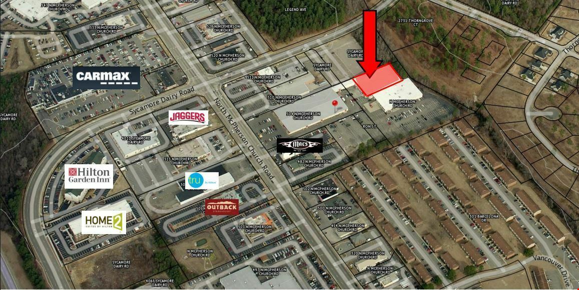 12,000 SF Flex Space Available on Busy McPherson Church Road