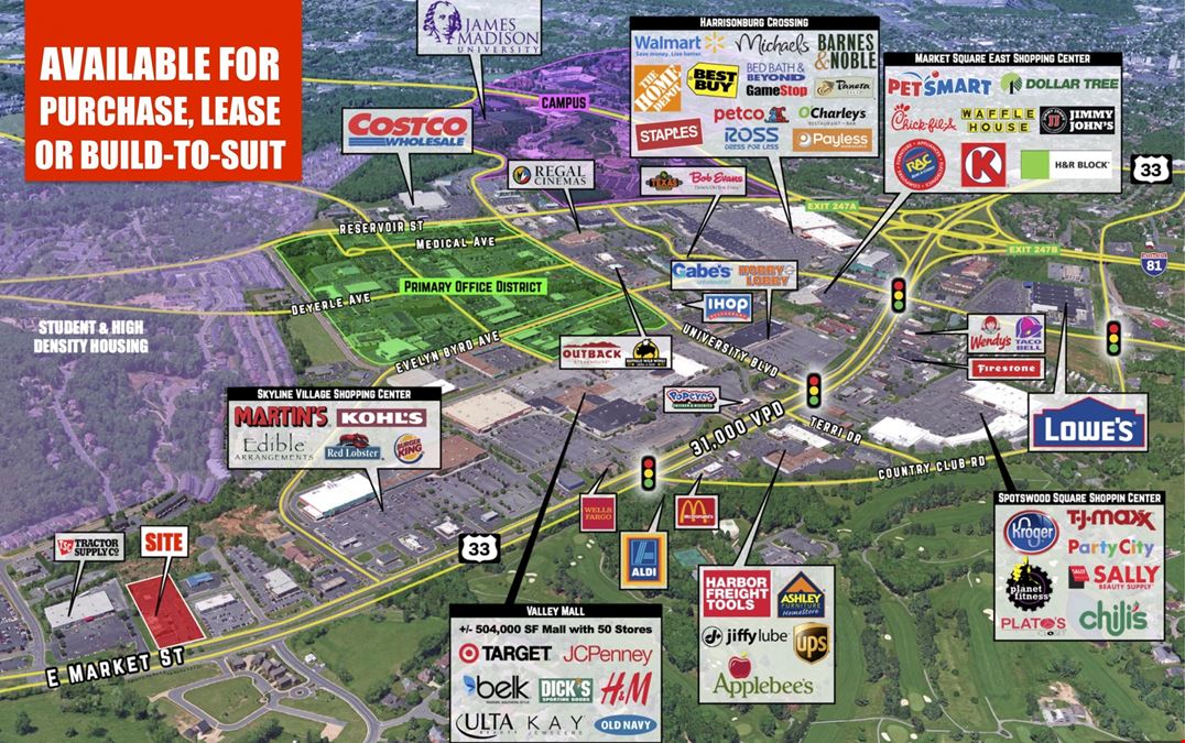 Build-to-Suit Drive-Thru or Retail Pad on East Market St