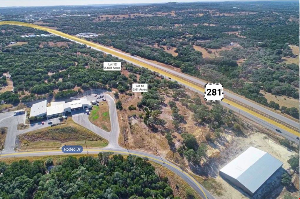 Lots 12 & 13 Rodeo Dr | 5.28 AC | C-2 Zoned | HWY 281 Visibility | Bulverde Corridor