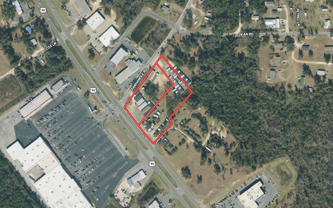 High Traffic Corner Lot: 3.42 Acres Zoned Commercial on Hwy 90 & Panhandle Road in Marianna, Florida