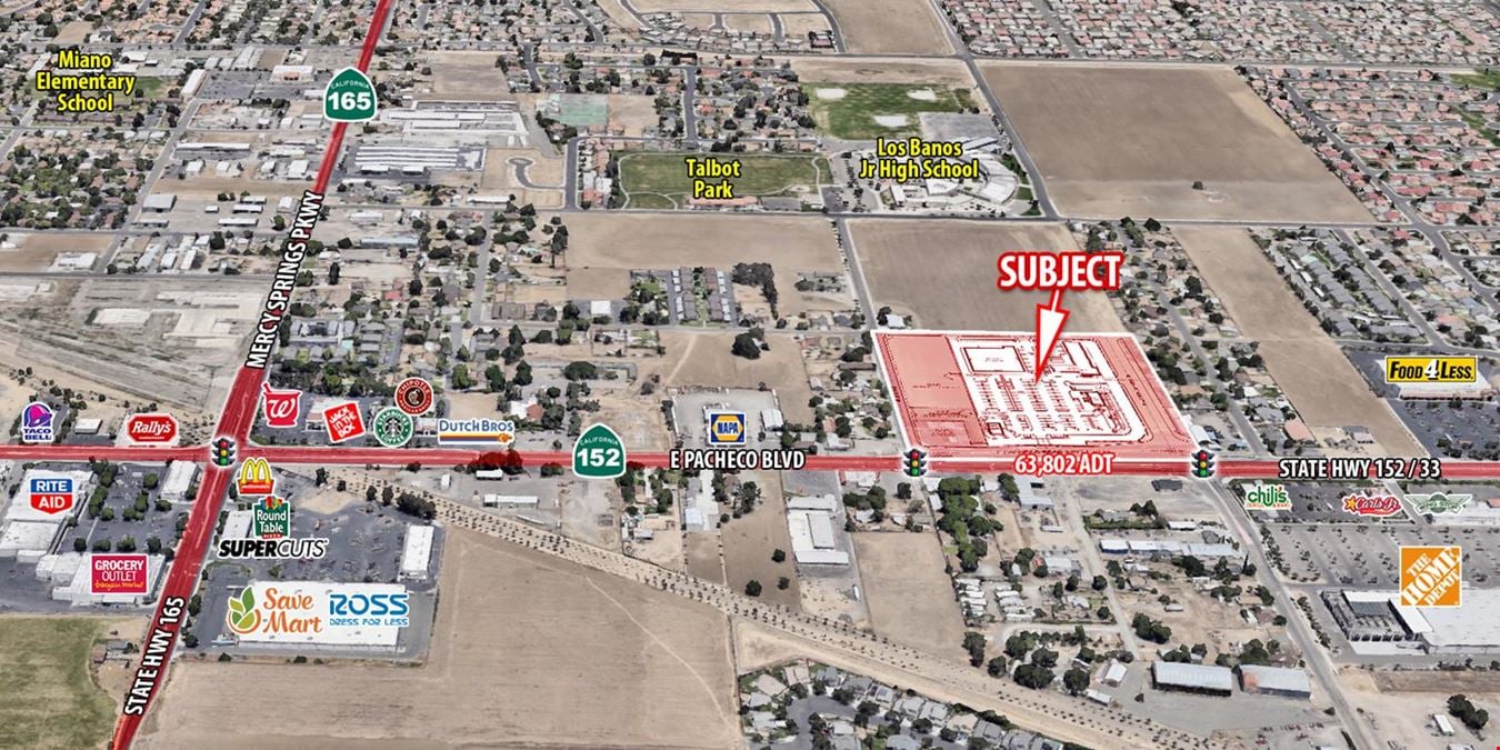 Highway Commercial Proposed New Shopping Center For Lease in Los Banos, CA