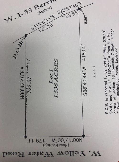 1.54 Acres facing I-55 in Pontchatoula