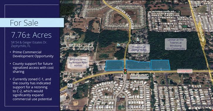 7.76± Acres | SR 54 &  Geiger Estates Dr. | Prime Commercial Development Opportunity
