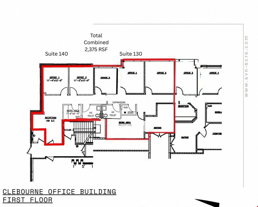 Clebourne Building:  Office, Retail, Restaurant Spaces For Lease