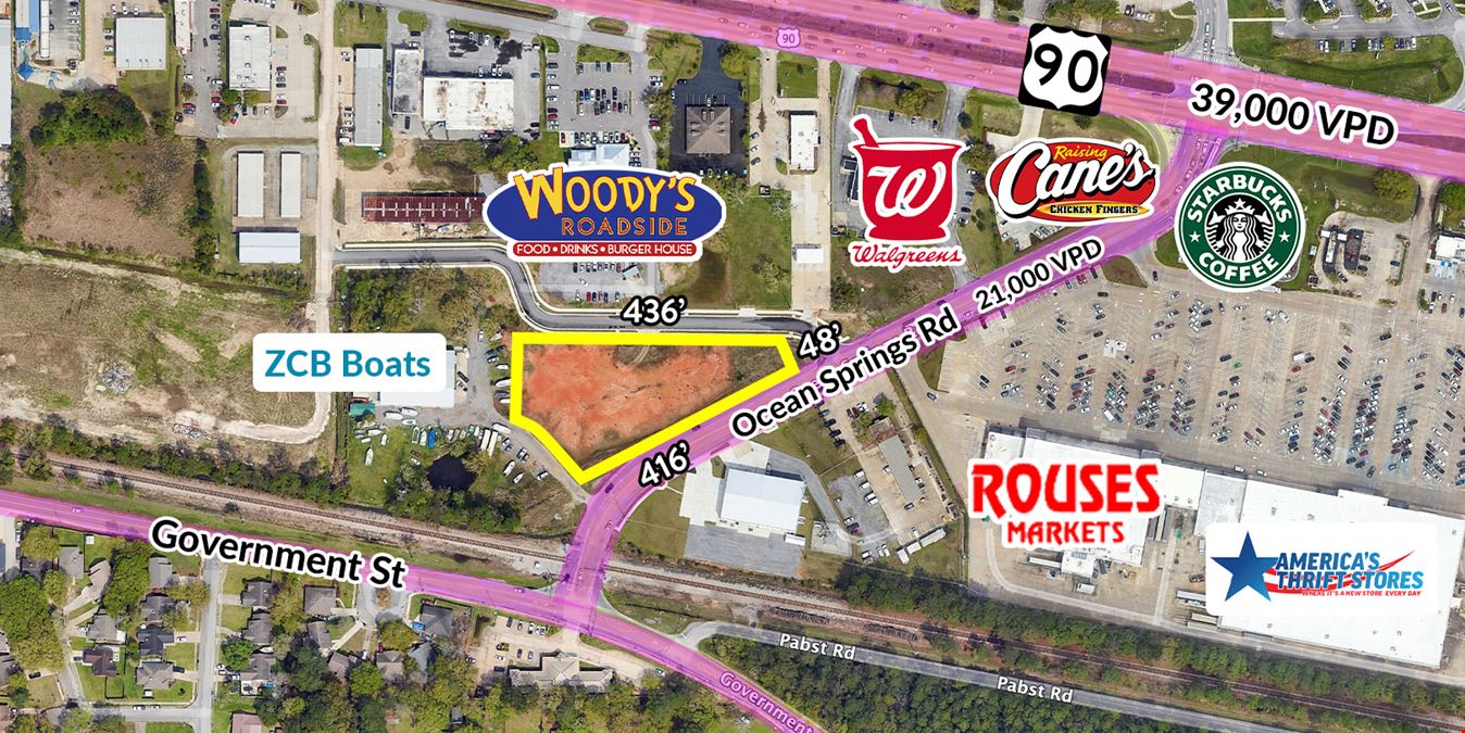 1.57 ACRE SITE IN THE HEART OF OCEAN SPRINGS