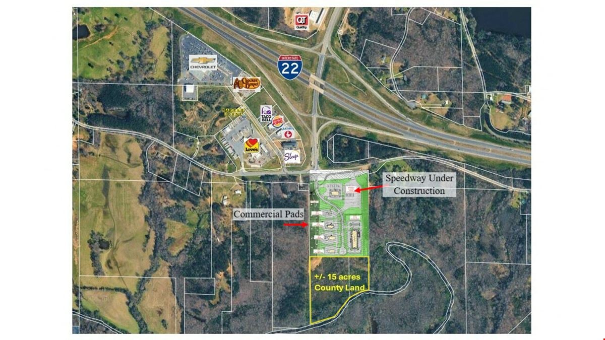 Commercial Pads plus +/-15 Acres County  - Jasper